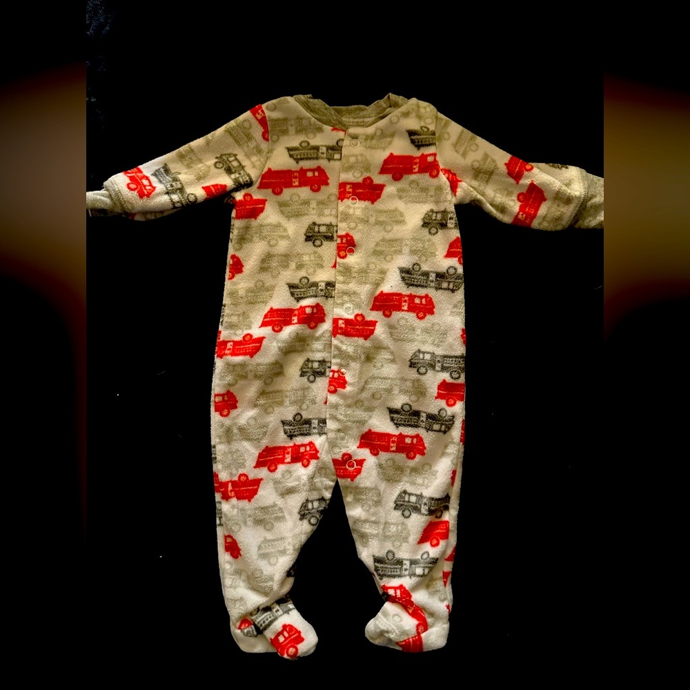 3 Month Carter’s Fleece Firetruck Long-Sleeve Footie